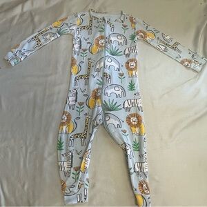 The Children's Place - Safari Animal Gray and Yellow Footie sleeper
